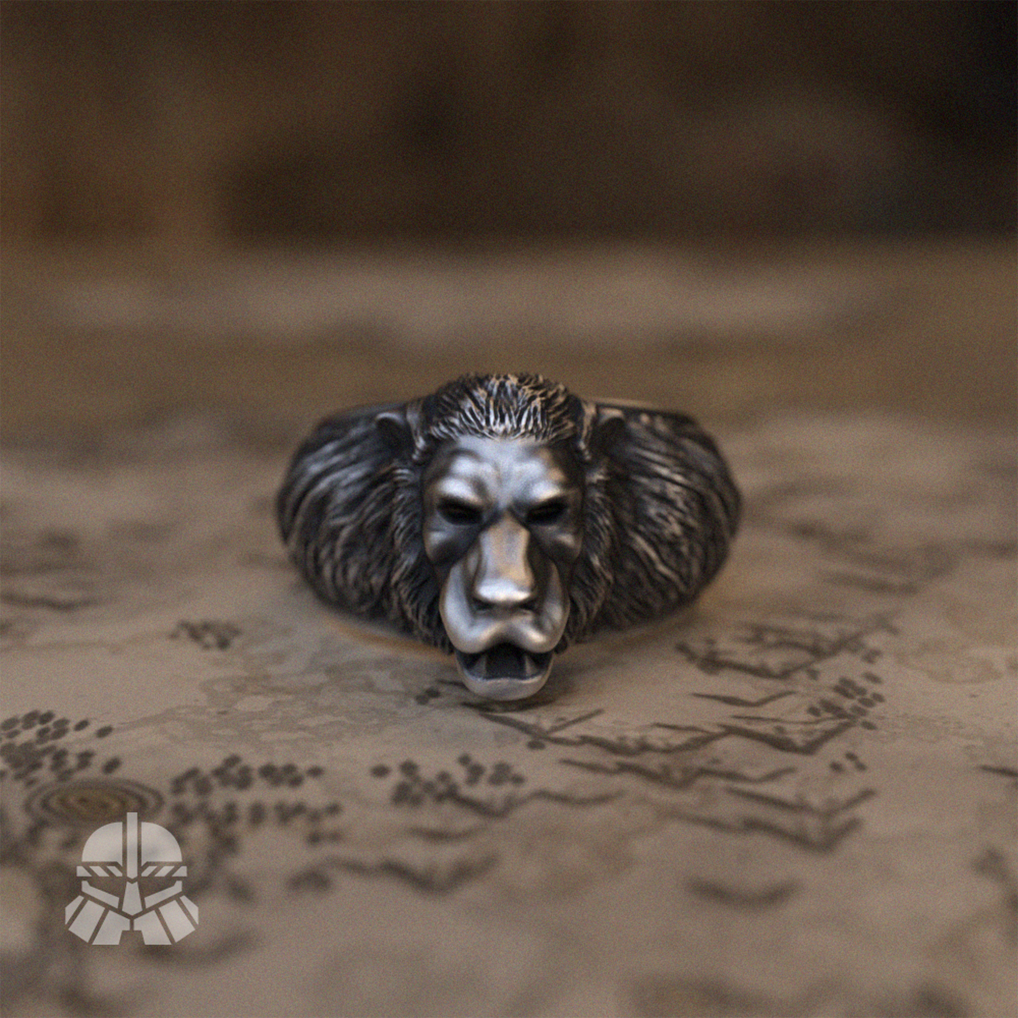 Lion Head Silver Ring