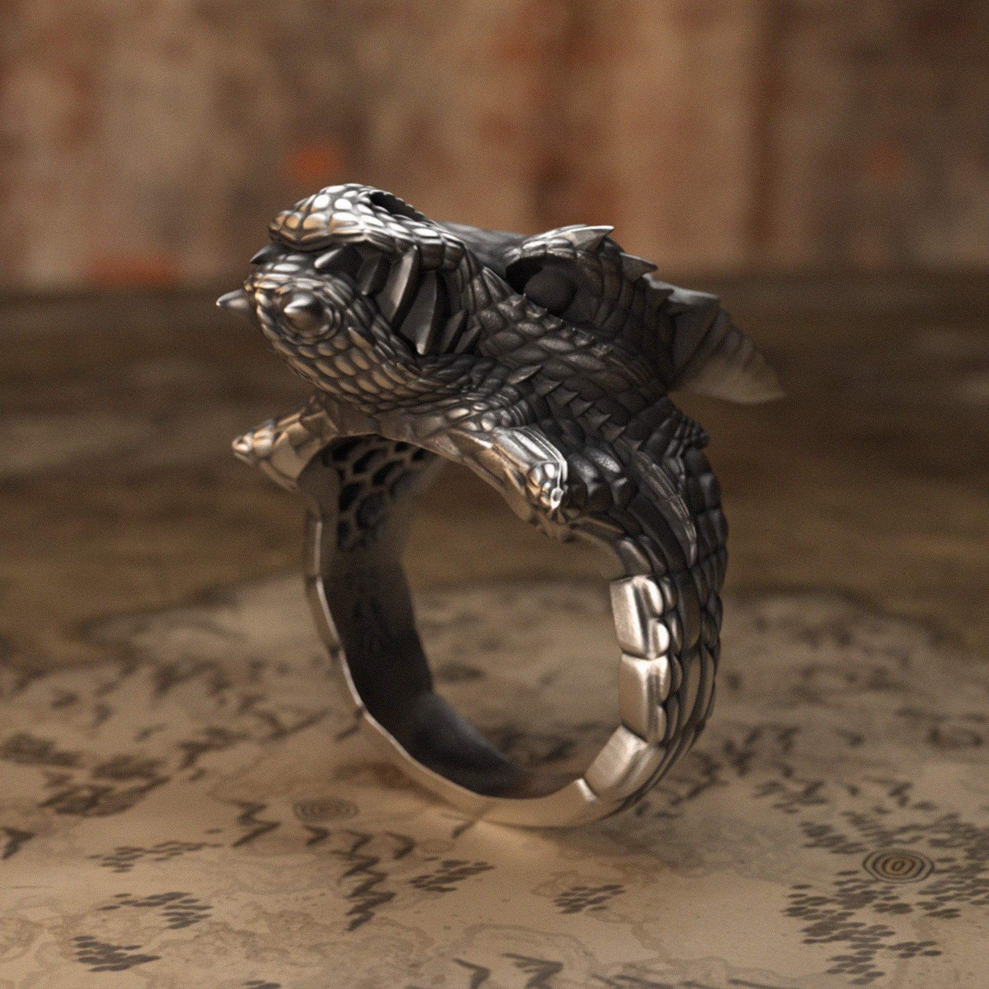 Dragon Head Silver Ring