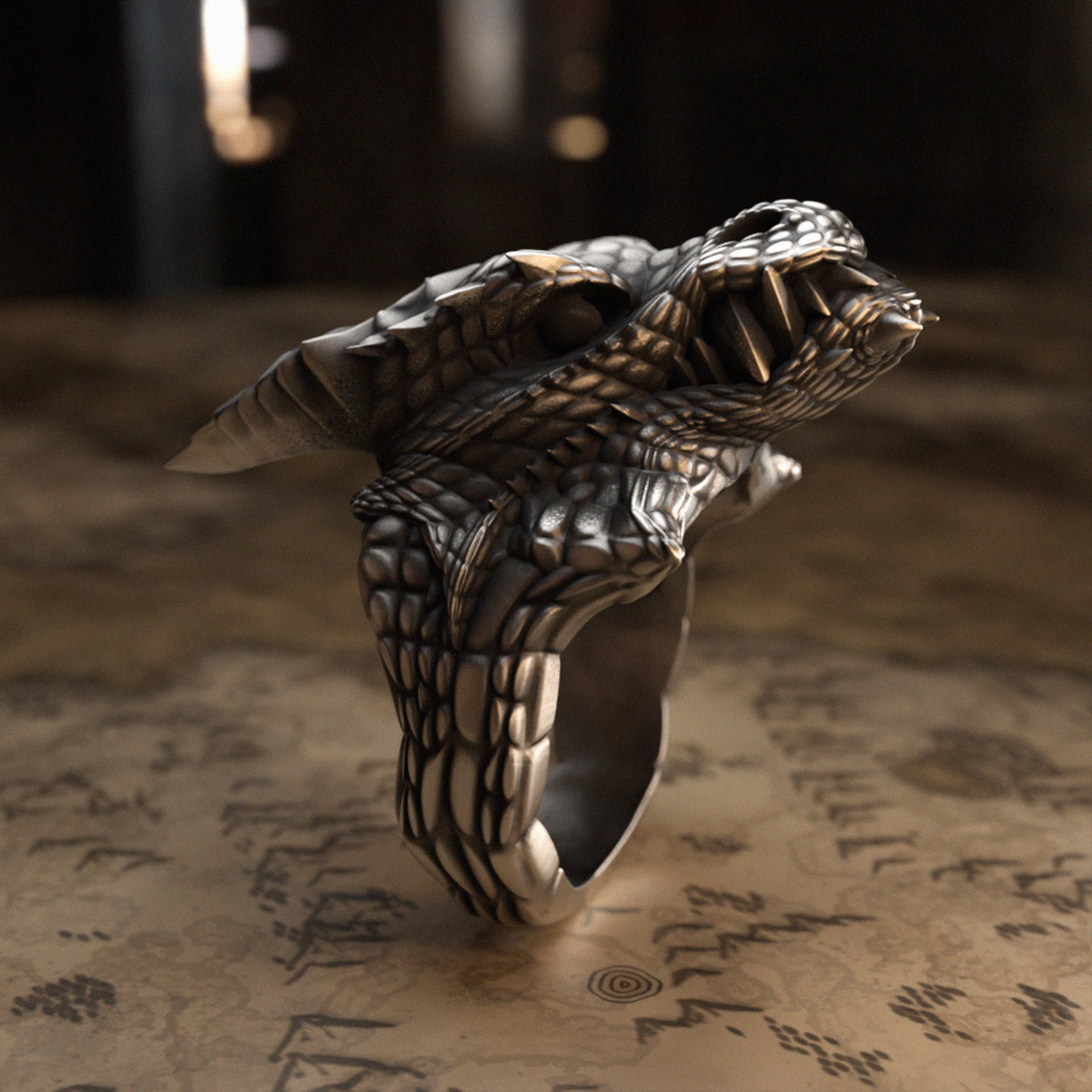 Dragon Head Silver Ring