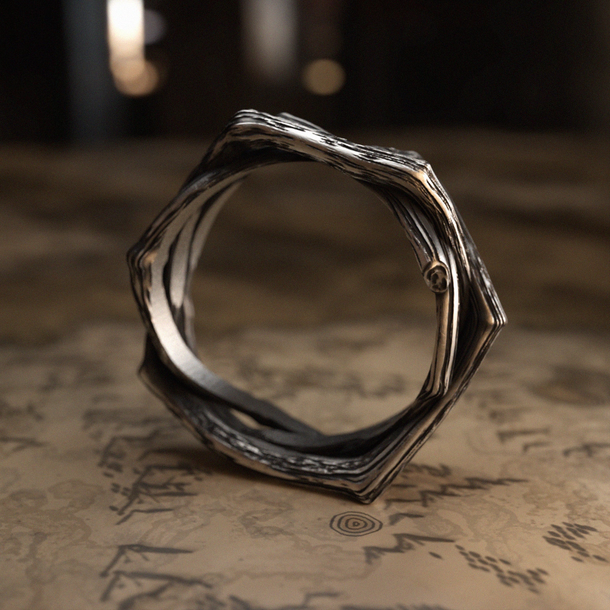 Branch Wedding Silver Band Ring