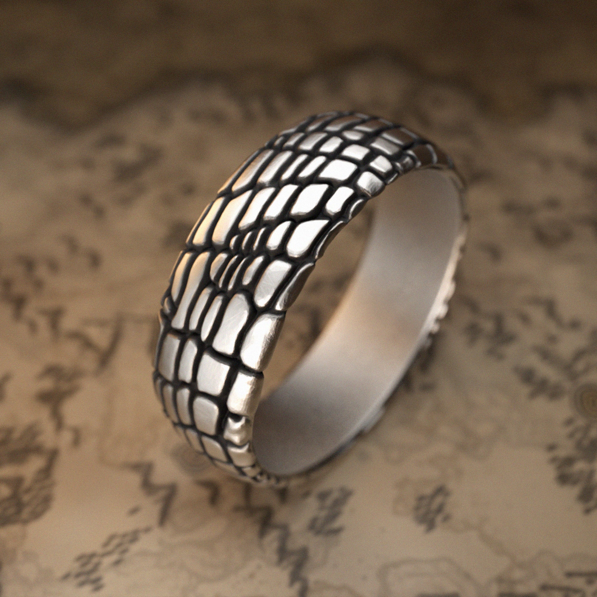 Dragon Scales Silver Ring