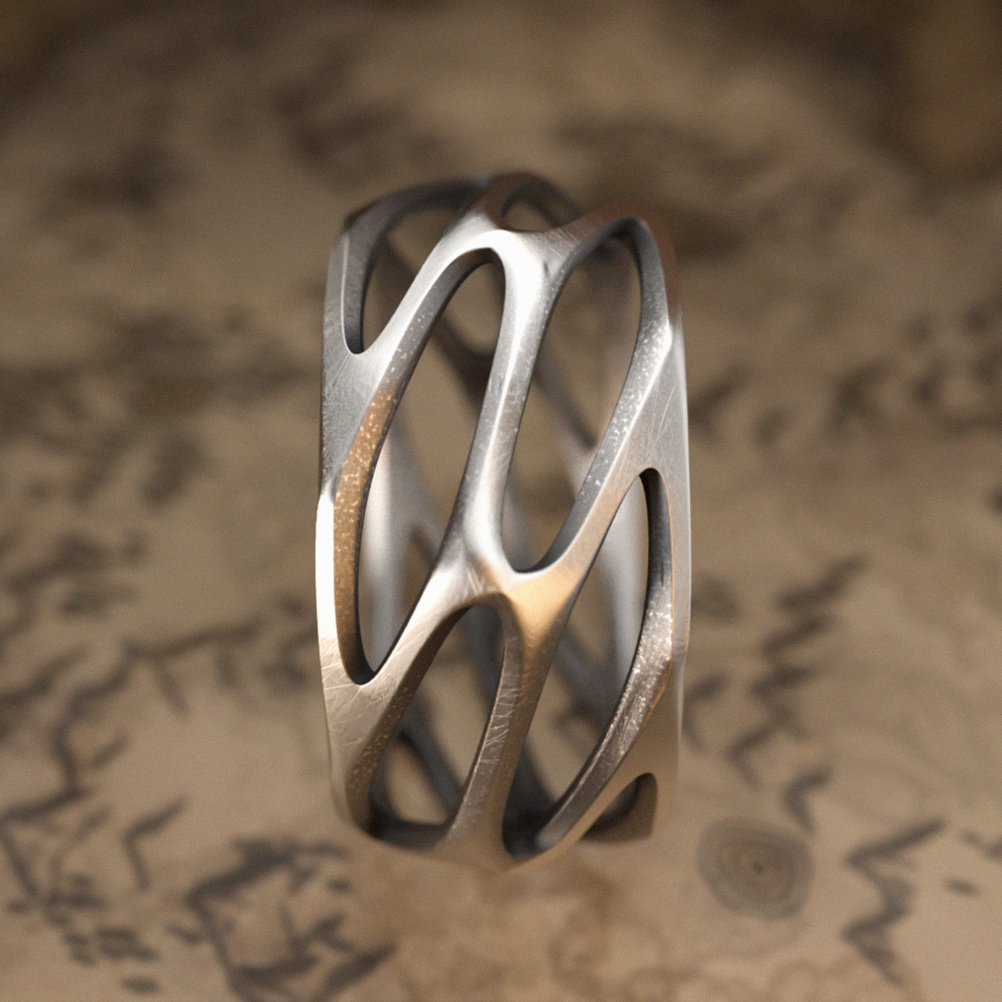 Parametric Brutal Silver Ring