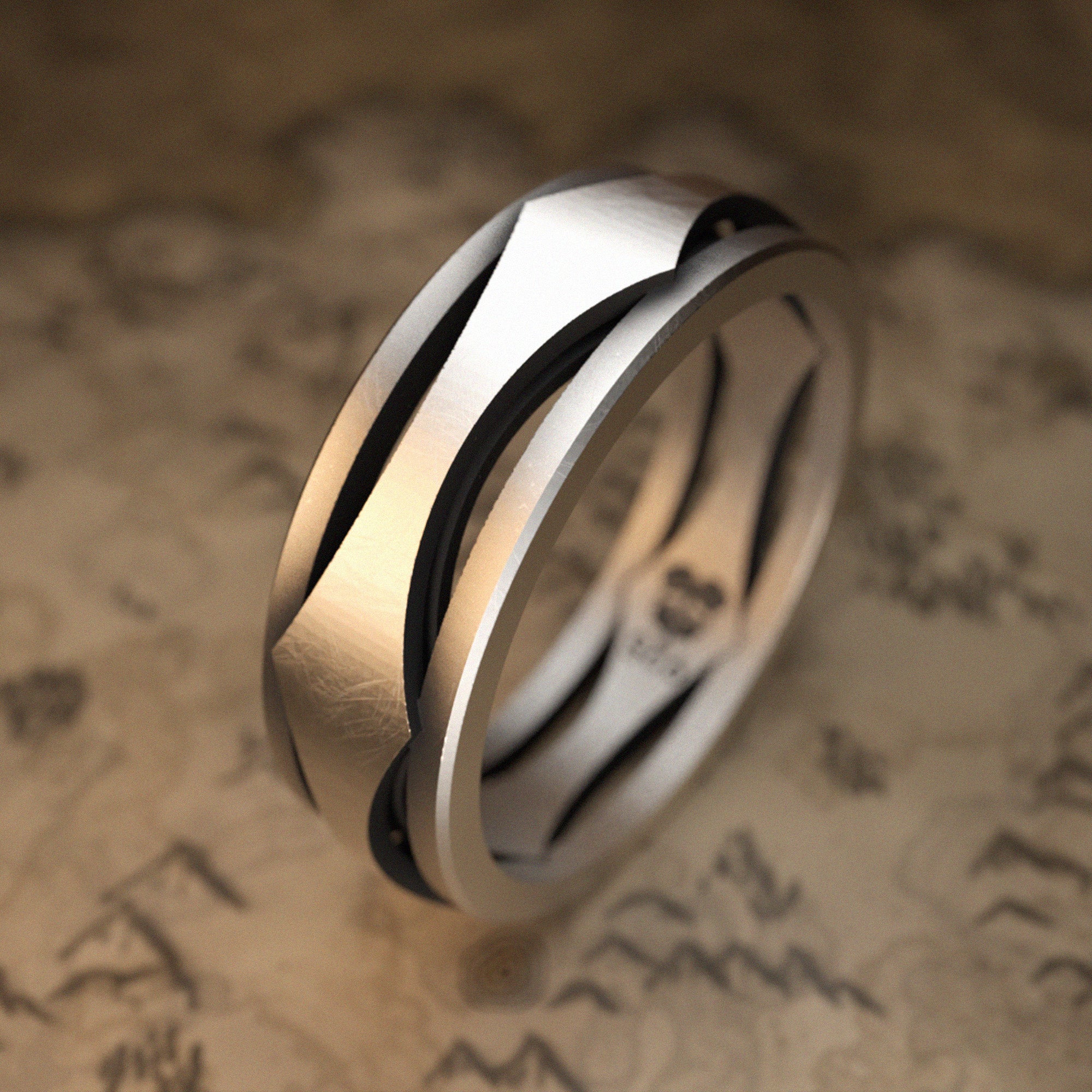 Elegant Men's Band Silver Ring