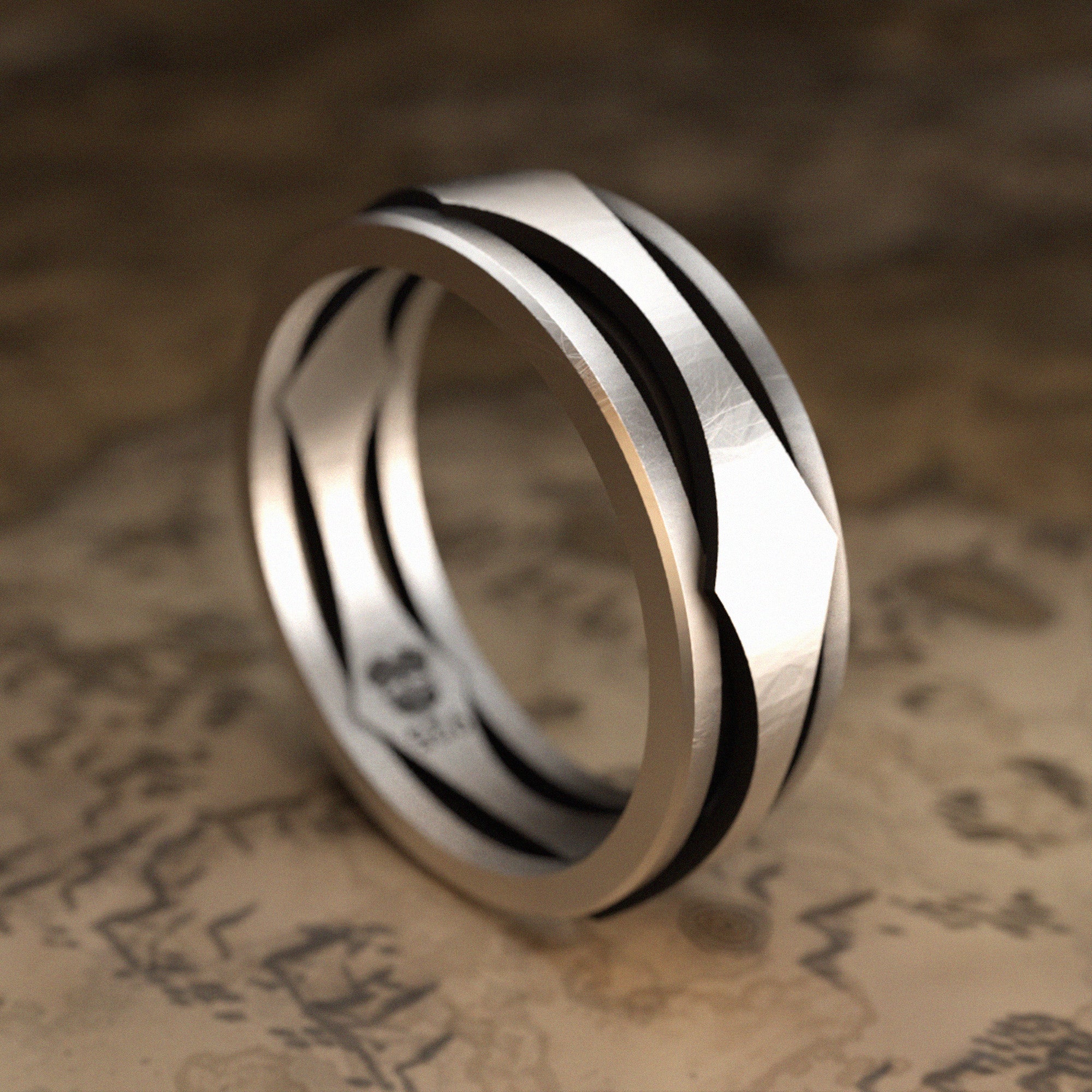 Elegant Men's Band Silver Ring