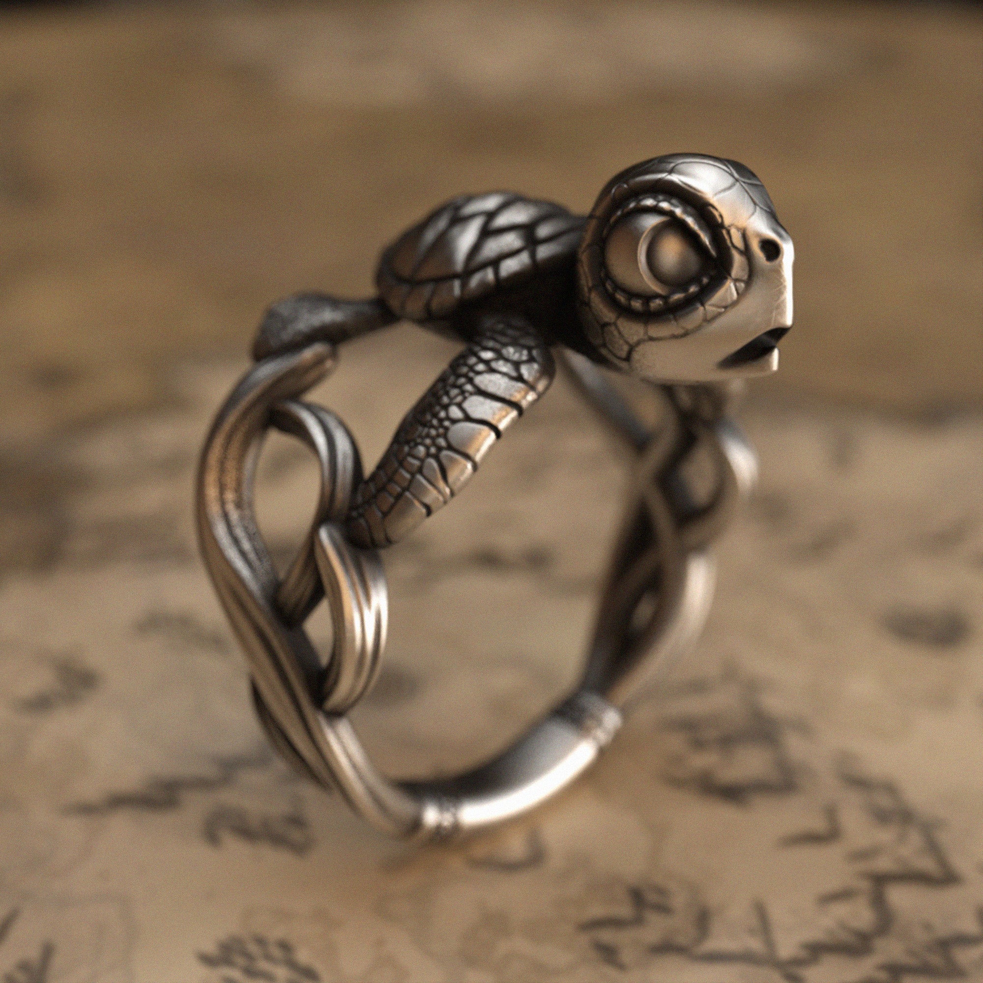 Feng Shui Lucky Turtle Silver Ring