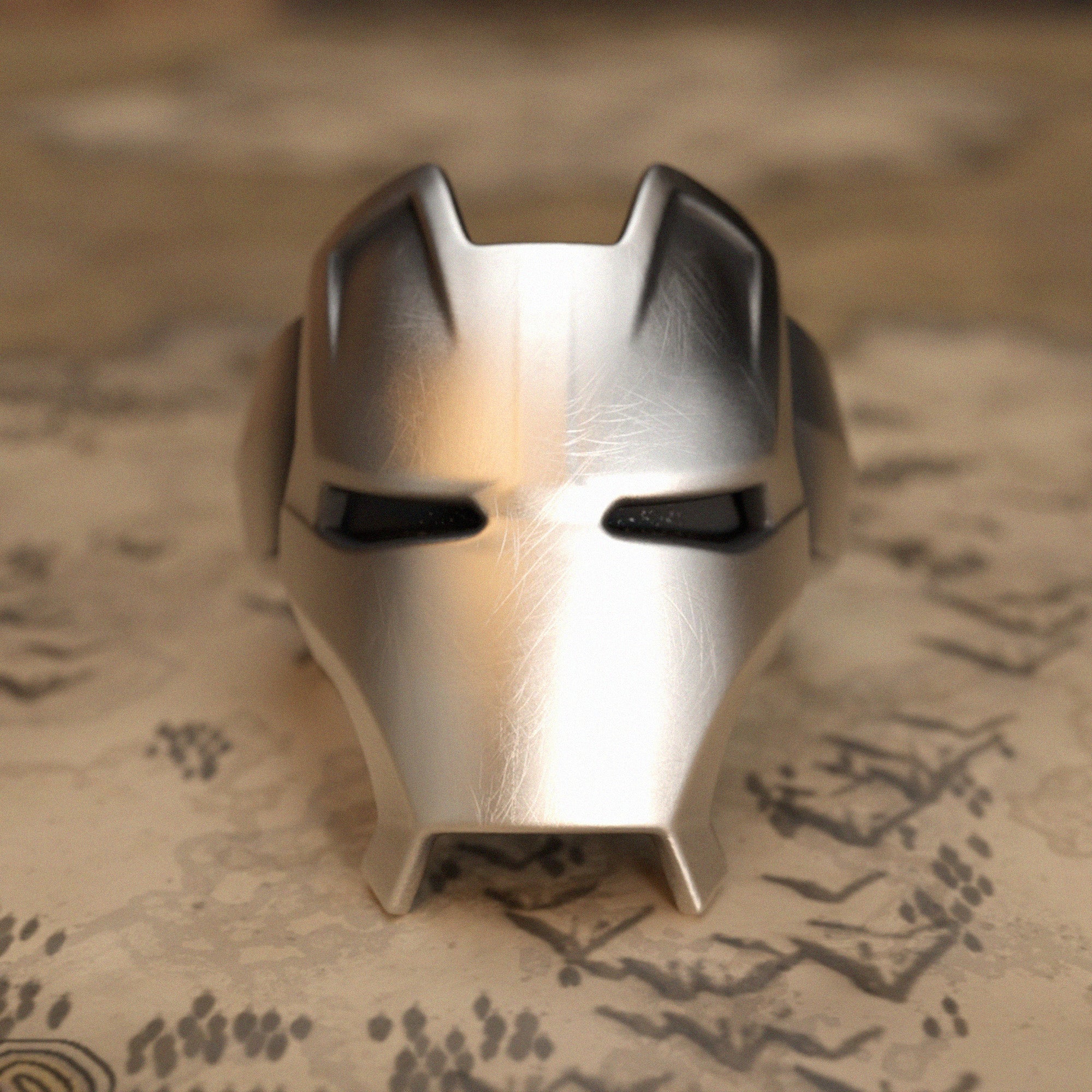 Iron Mask Silver Ring